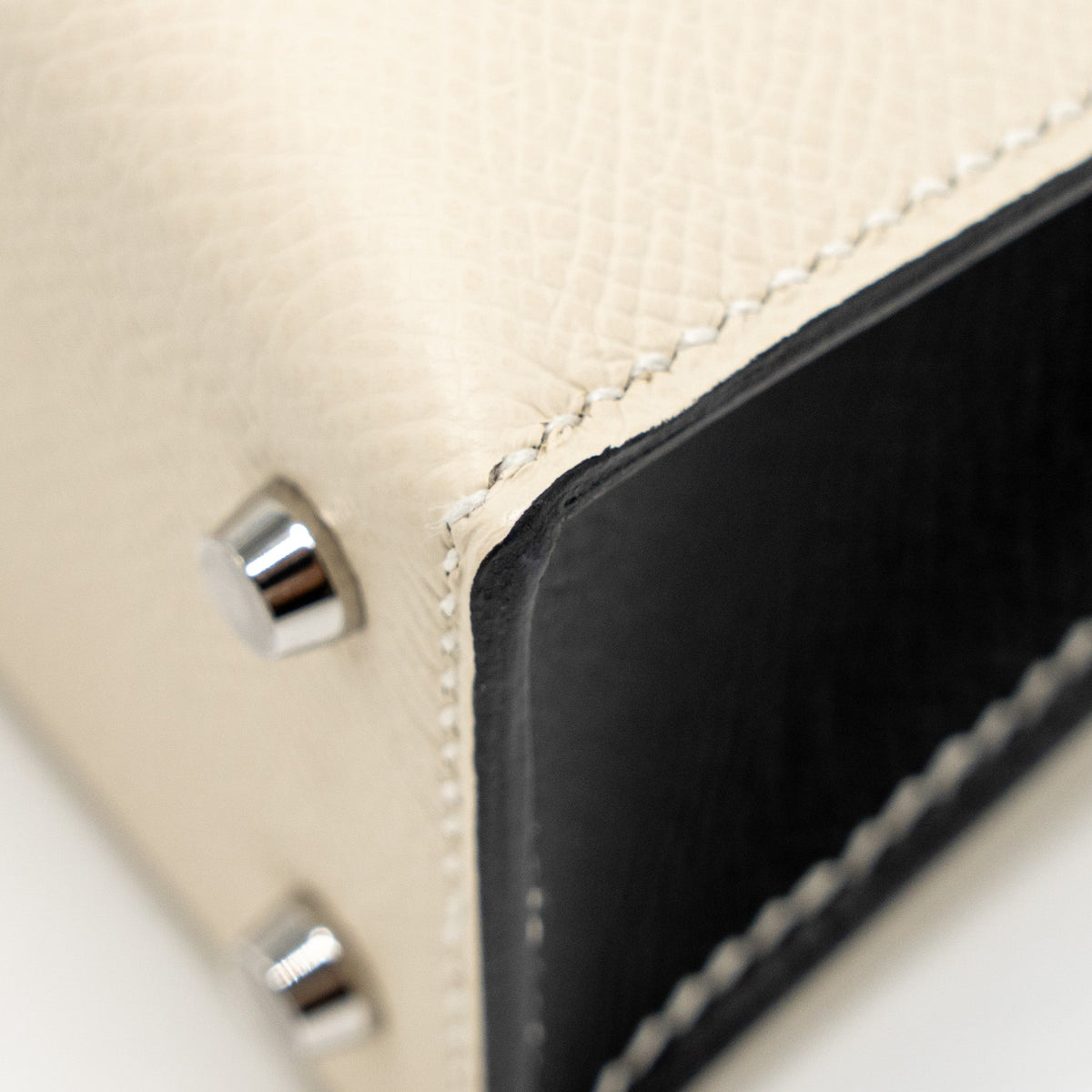 Hermes mini kelly II epsom Craie / Black SHW