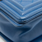 Chanel Small Boy Bag Lambskin Blue GHW