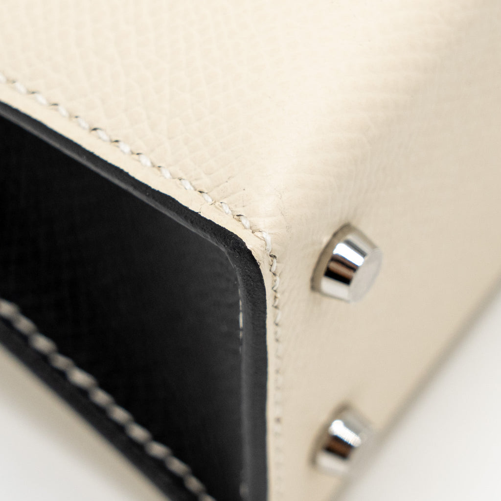 Hermes mini kelly II epsom Craie / Black SHW