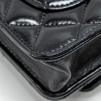 CHANEL 24A WALLET ON CHAIN SHINY CALFSKIN BLACK GHW (MICROCHIP)