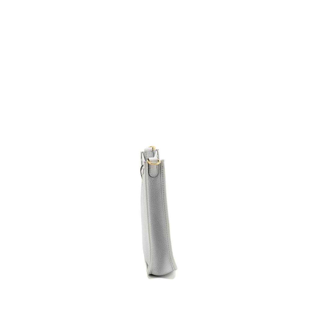Hermes Mini Evelyne Clemence Bleu Pale / Gris Etain SHW