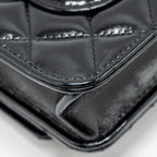 CHANEL 24A WALLET ON CHAIN SHINY CALFSKIN BLACK GHW (MICROCHIP)