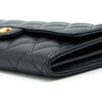 CHANEL CLASSIC FLAP LONG WALLET CAVIAR BLACK GHW