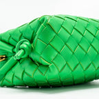 BOTTEGA VENETA MINI LOOP CAMERA BAG LAMBSKIN GREEN GHW
