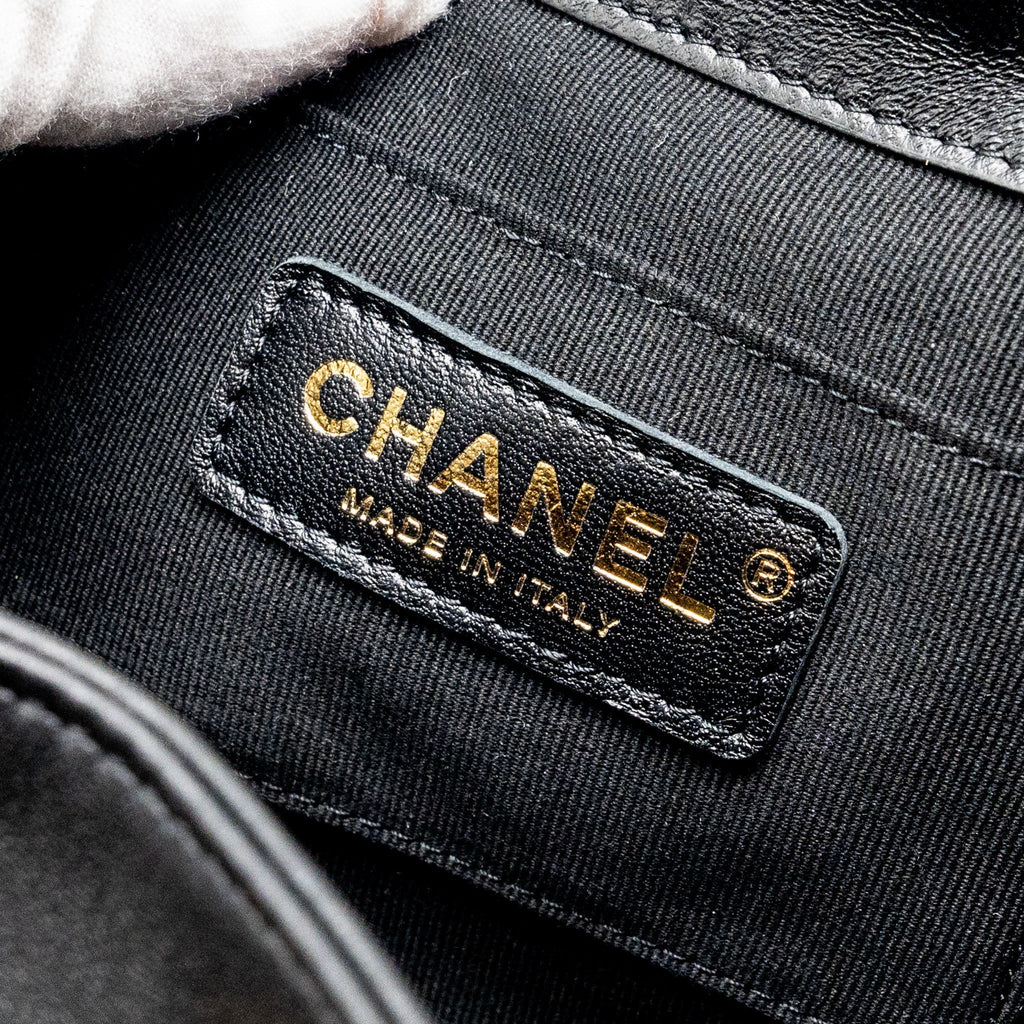 CHANEL MINI DUMA BACKPACK LAMBSKIN BLACK LGHW (MICROCHIP)