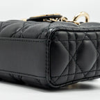 DIOR LADY D-JOY SMALL  BAG LAMBSKIN BLACK LGHW