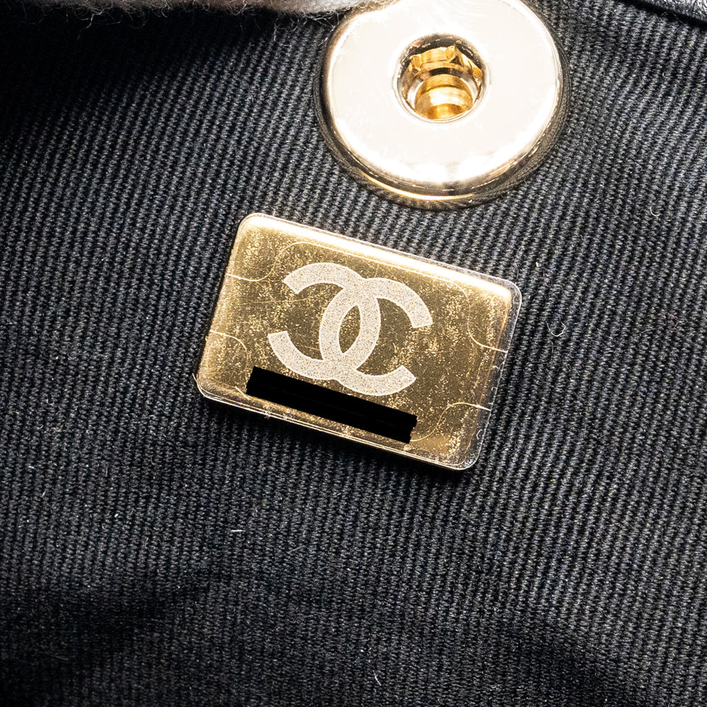 CHANEL MINI DUMA BACKPACK LAMBSKIN BLACK LGHW (MICROCHIP)