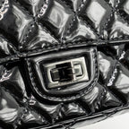 CHANEL MINI 2.55 REISSUE PATENT SO BLACK