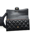 CHANEL CLASSIC FLAP LONG WALLET CAVIAR BLACK GHW