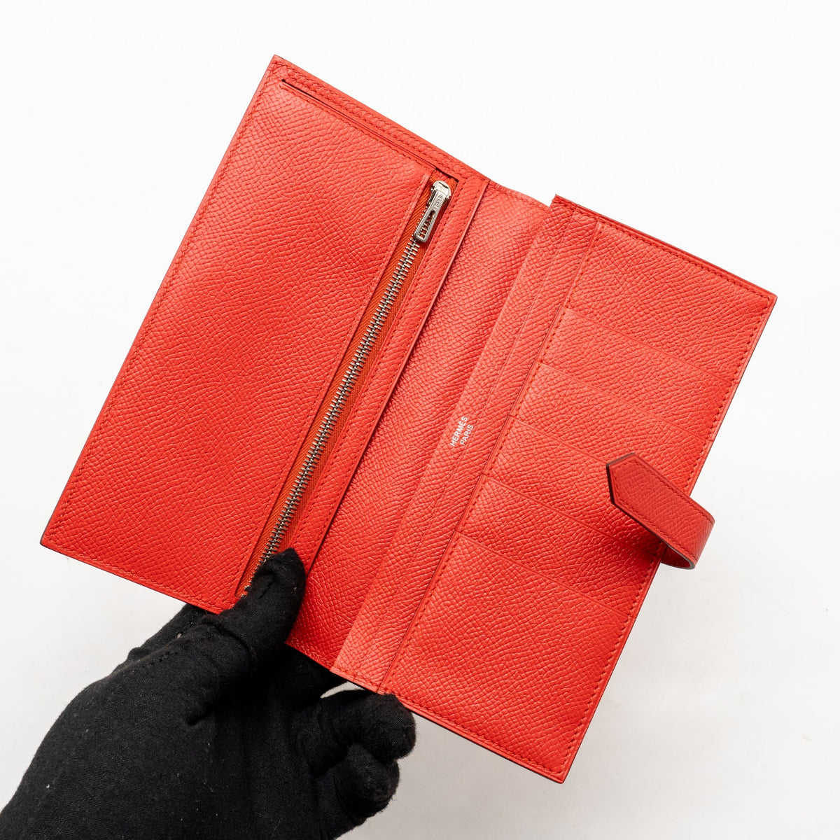 Hermes Béarn Wallet Epsom tomato Red SHW