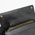 PRADA LONG WALLET WITH CHAIN SAFFIANO BLACK GHW