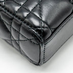 DIOR LADY D-JOY SMALL  BAG LAMBSKIN BLACK LGHW