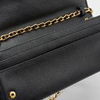 PRADA LONG WALLET WITH CHAIN SAFFIANO BLACK GHW