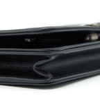 CHANEL BOY WALLET ON CHAIN CAVIAR BLACK RUTHENIUM SLIVER HARDWARE (MICROCHIP）