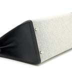 Hermes Kelly 28 Toile H Black/ Grey SHW