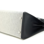 Hermes Kelly 28 Toile H Black/ Grey SHW