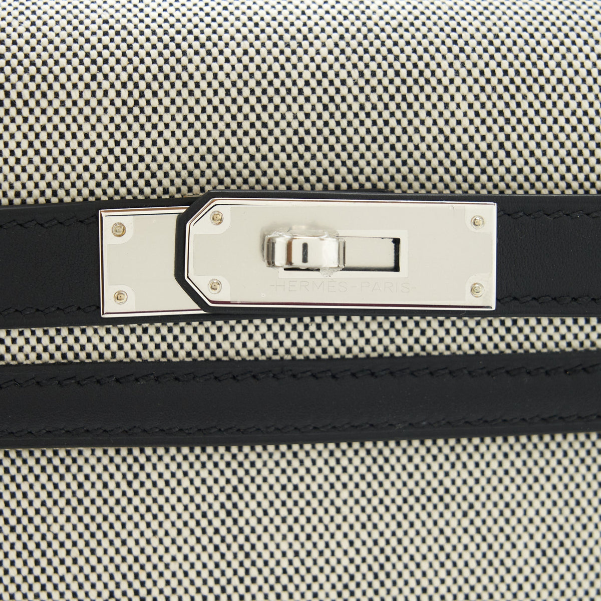 HERMES KELLY 28 TOILE H BLACK/ GREY SHW