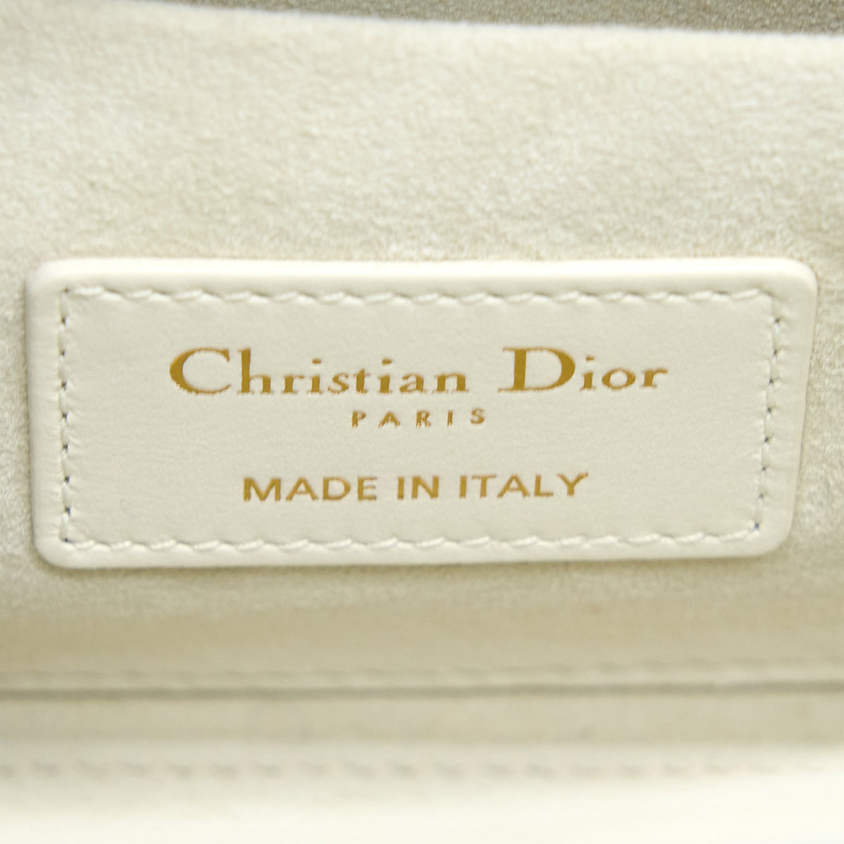 DIOR LADY D-JOY BAG LATTE CANNAGE LAMBSKIN WHITE LGHW