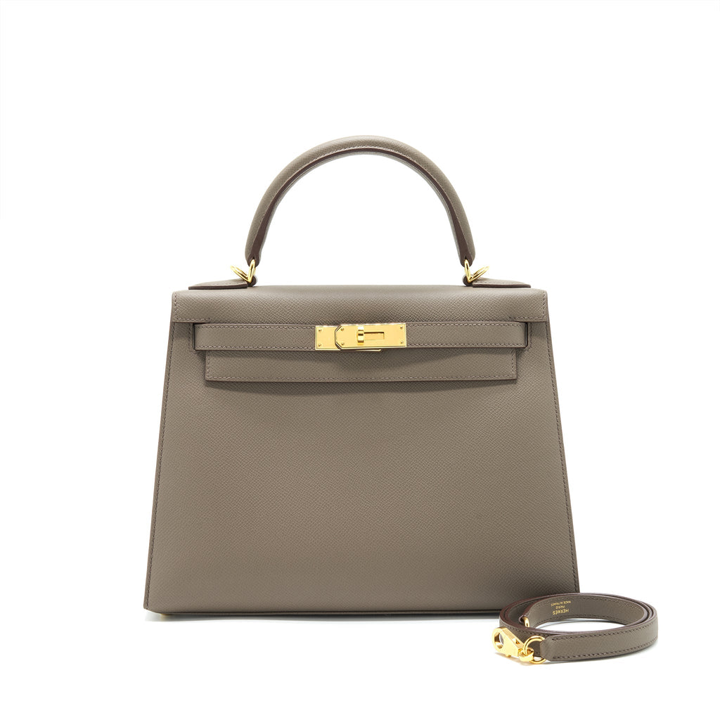 Hermes Kelly 28 Epsom Leather 8F Etain GHW