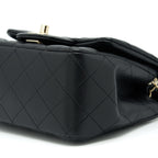 CHANEL MINI SQUARE FLAP BAG LAMBSKIN BLACK LGHW
