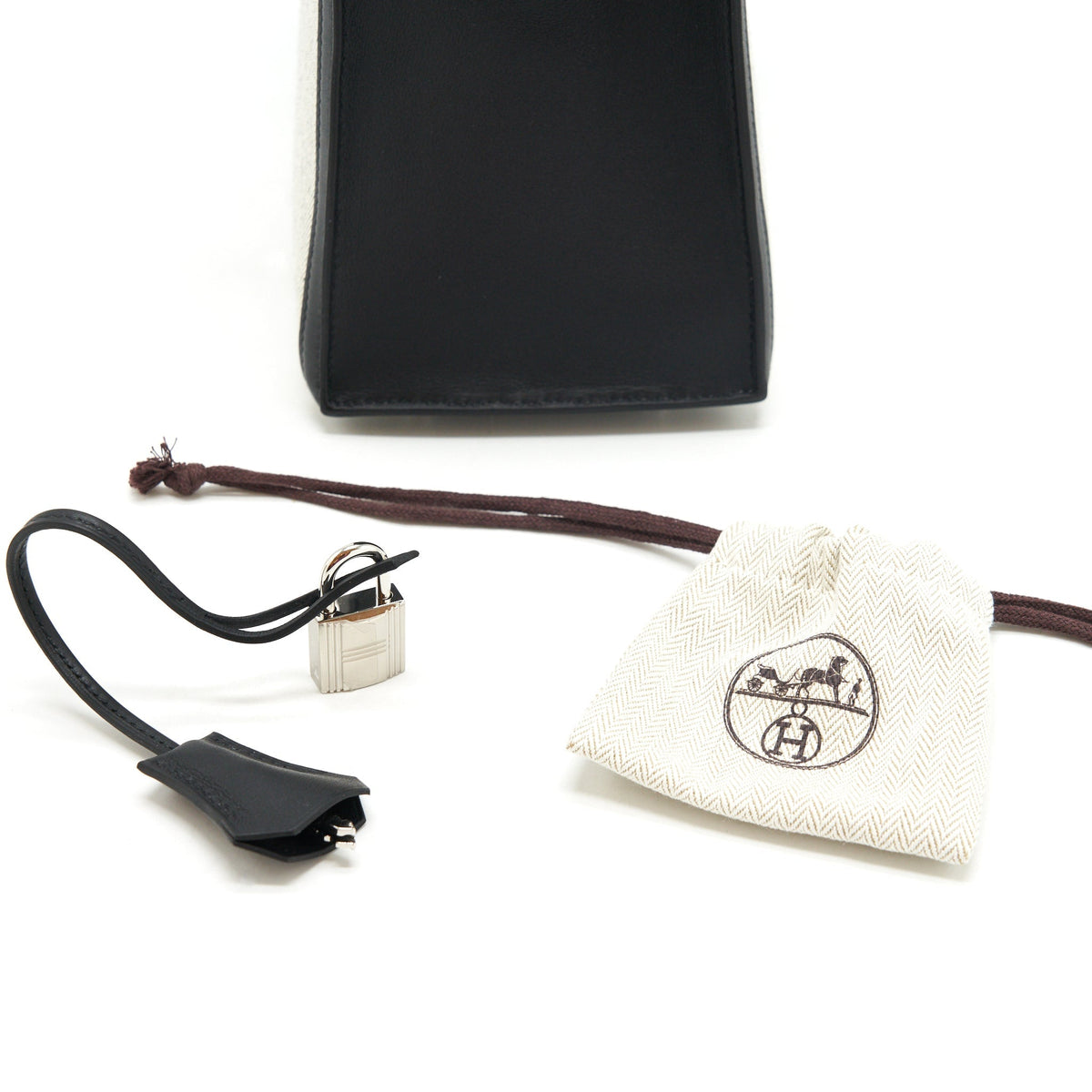 Hermes Kelly 28 Toile H Black/ Grey SHW