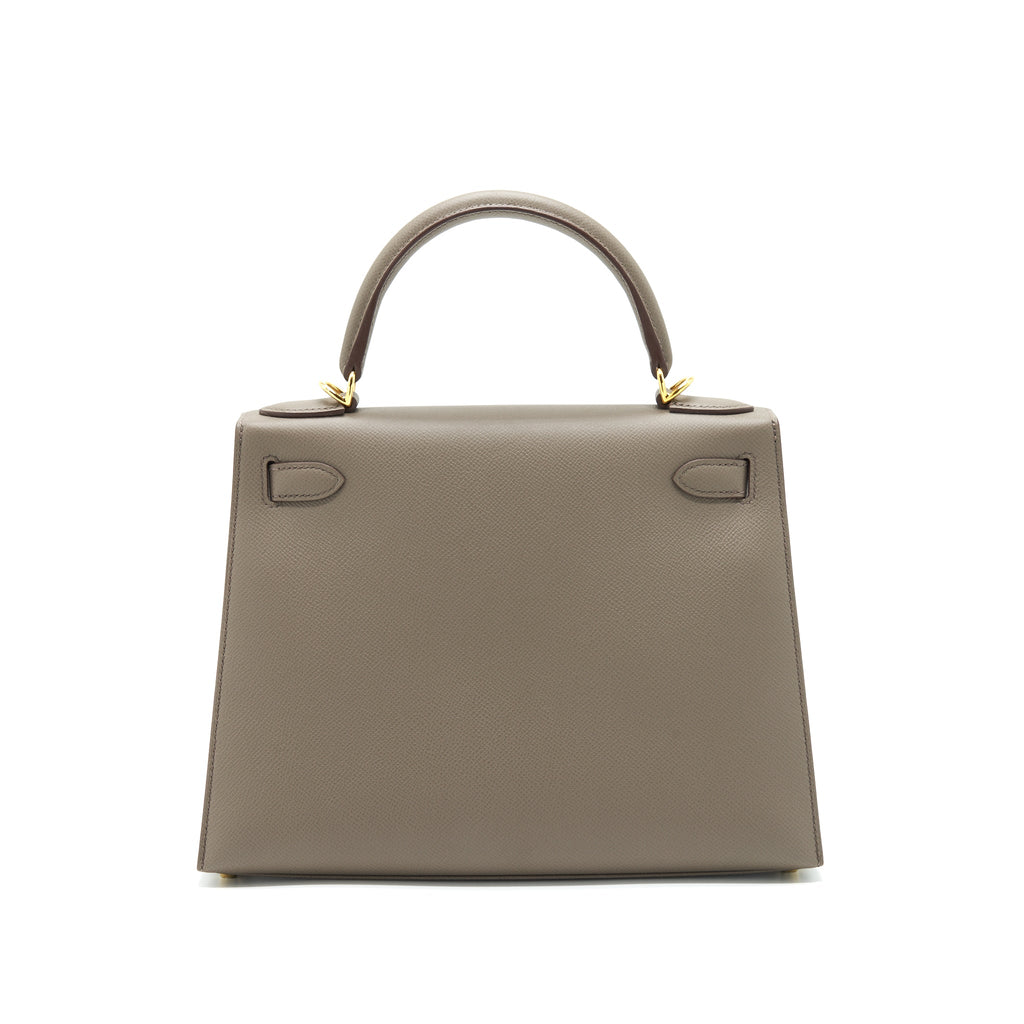 Hermes Kelly 28 Epsom Leather 8F Etain GHW