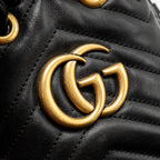 GUCCI GG MARMONT BUCKET BAG CALFSKIN BLACK GHW