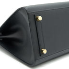 HERMES BIRKIN 25 SELLIER BLACK WITH GHW