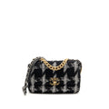 Chanel Small 19 Bag Houndstooth Tweed Black/White Multicolour Hardware