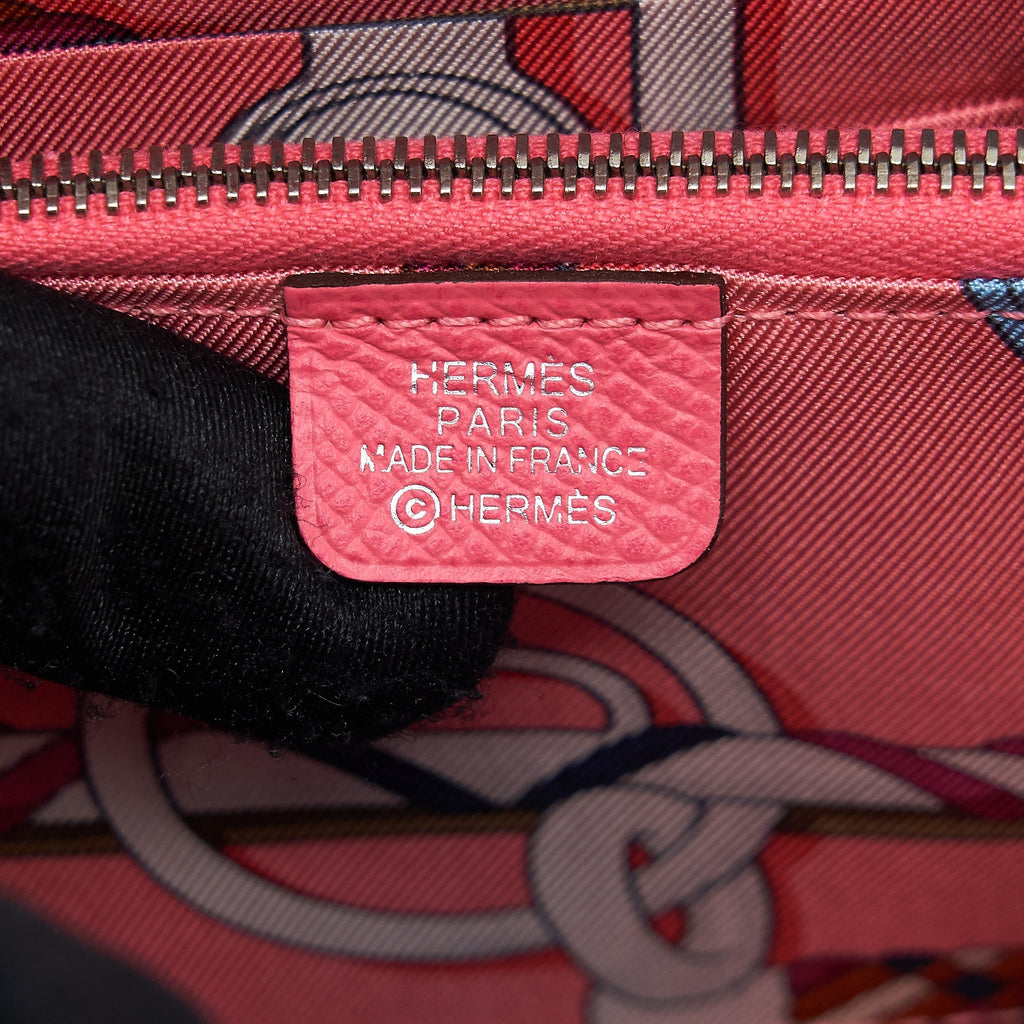 Hermes Silk Compact Wallet Epsom Rose Azalee SHW