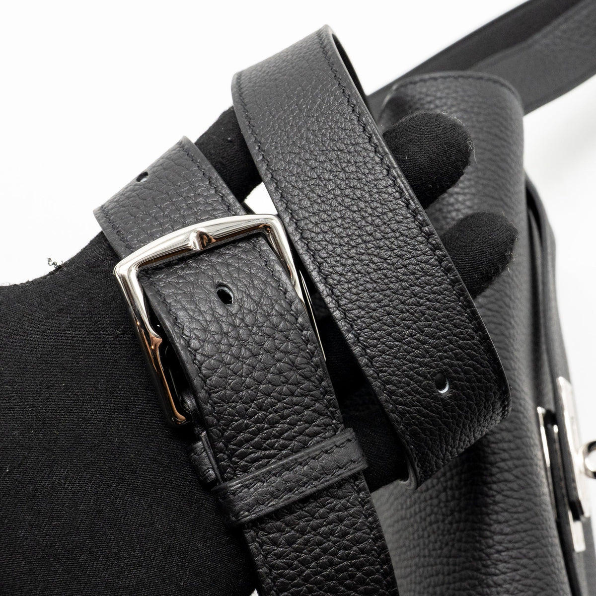 Hermes Kelly Messenger PM Bag Togo Black SHW