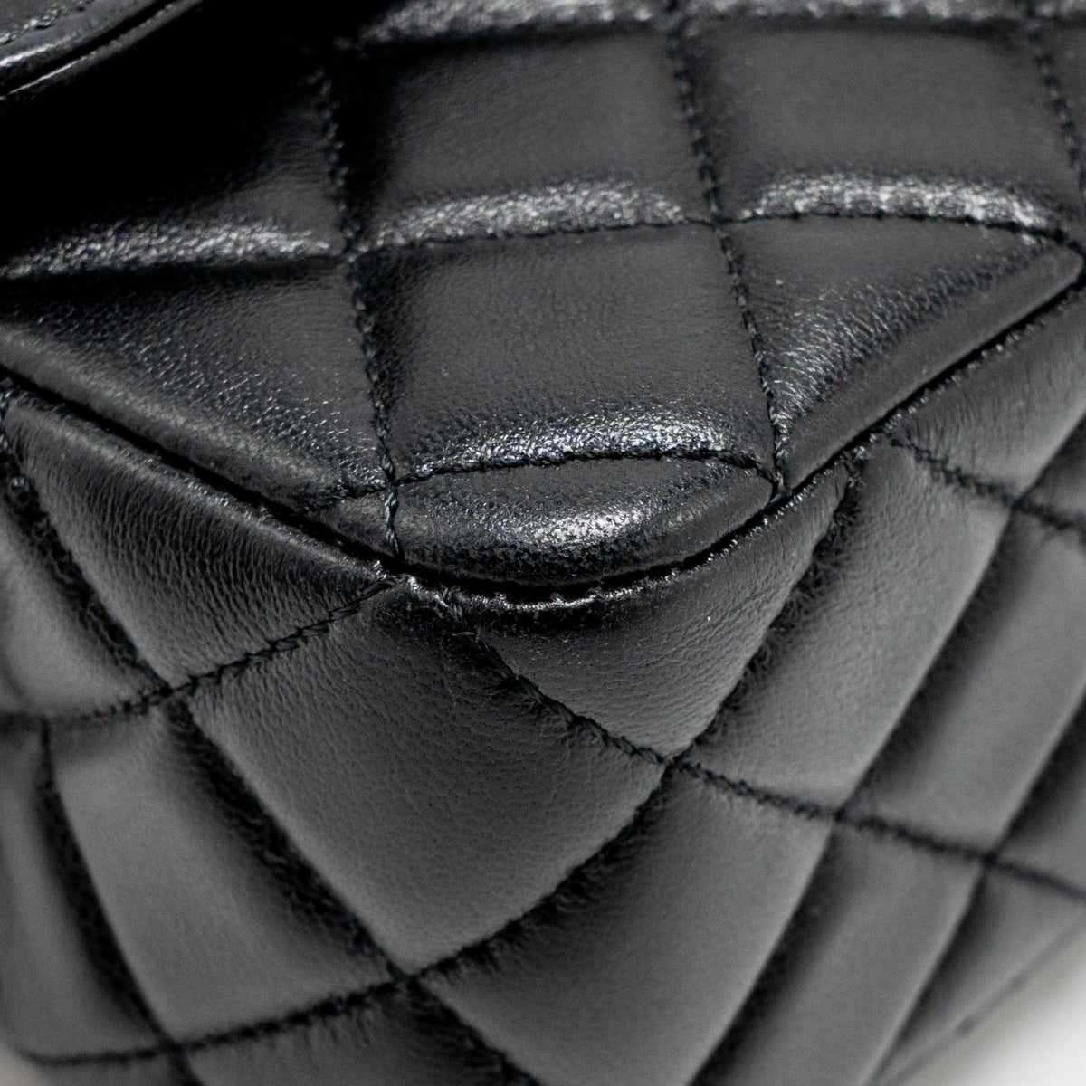 Chanel Letter Detailed Top Handle Flap Bag Lambskin Black GHW (Microchip)