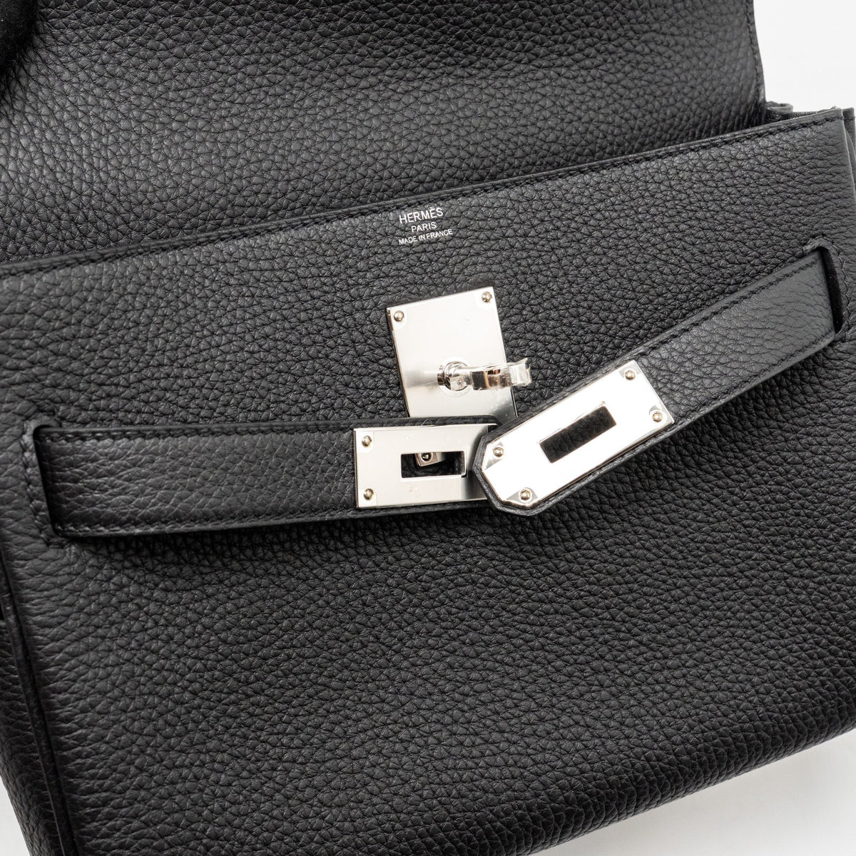 Hermes Kelly Messenger PM Bag Togo Black SHW
