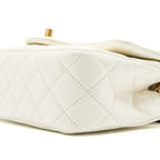 CHANEL 22C PEARL CRUSH MINI RECTANGULAR FLAP BAG LAMBSKIN WHITE GHW (MICROCHIP)