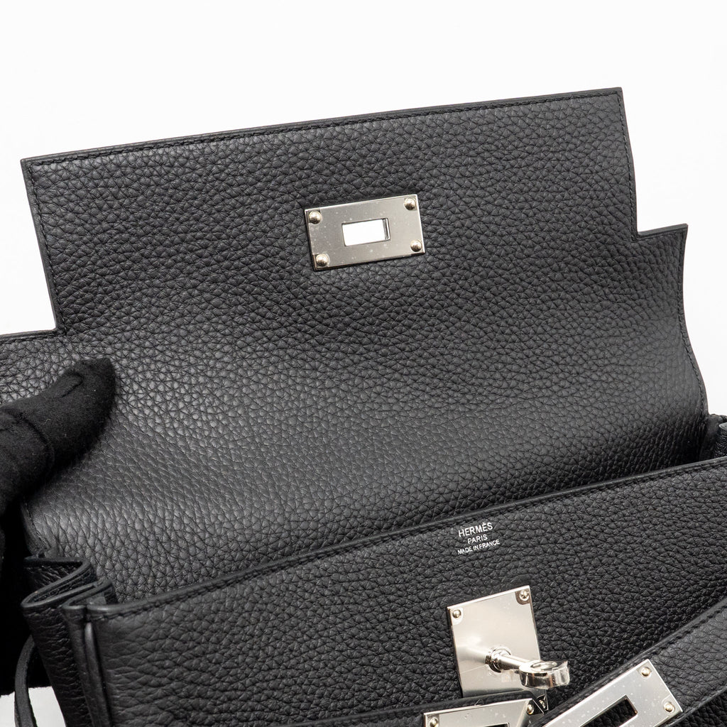 Hermes Kelly Messenger PM Bag Togo Black SHW
