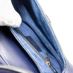 DIOR MEDIUM SADDLE BAG CALFSKIN NAVY GHW WITH BLACK OBLIQUE STRAP