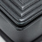 CHANEL MEDIUM BOY BAG CAVIAR BLACK GHW