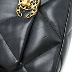 CHANEL SMALL 19 BAG LAMBSKIN BLACK MULTICOLOUR HARDWARE (MICROCHIP)