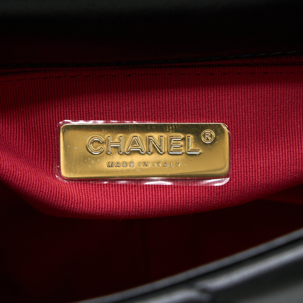 CHANEL SMALL 19 BAG LAMBSKIN BLACK MULTICOLOUR HARDWARE (MICROCHIP)