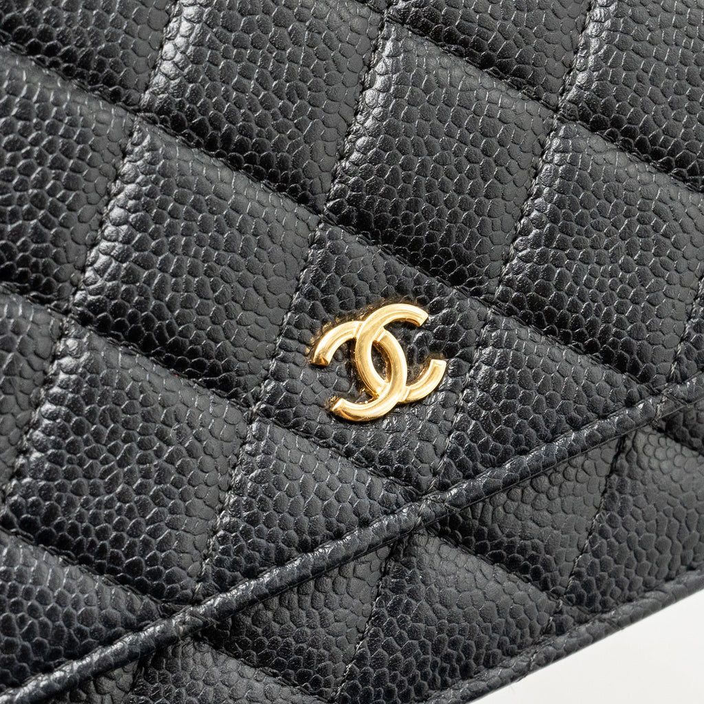 CHANEL CLASSIC WALLET ON CHAIN CAVIAR BLACK GHW