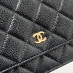 CHANEL CLASSIC WALLET ON CHAIN CAVIAR BLACK GHW