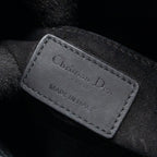 DIOR MINI LADY DIOR CANNAGE CALFSKIN BLACK WITH BLACK HARDWARE