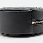 Chanel Round Clutch With Pearl Chain Lambskin Black GHW