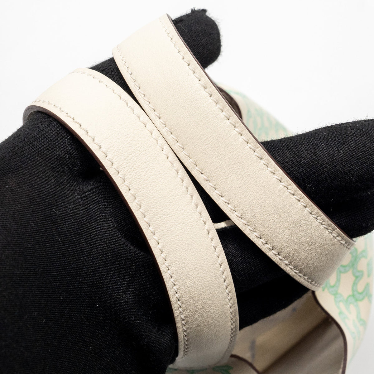 Hermes lucky daisy micro Picotin Swift Nata-vert-Blanc SHW