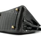 HERMES BIRKIN 25 SHINY CROCODILE NILOTICUS 88 GRAPHITE GHW