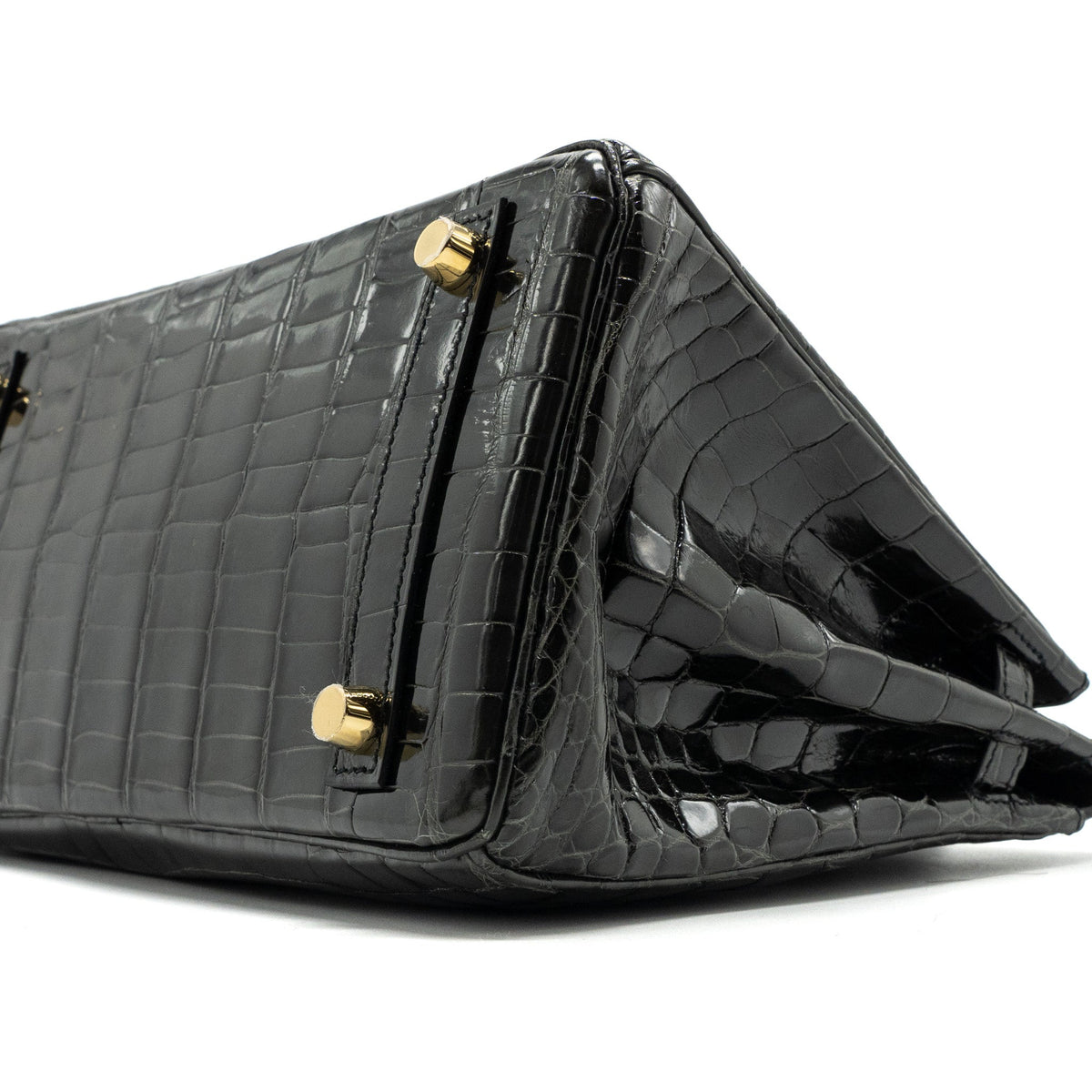 HERMES BIRKIN 25 SHINY CROCODILE NILOTICUS 88 GRAPHITE GHW