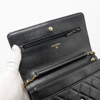 CHANEL CLASSIC WALLET ON CHAIN CAVIAR BLACK GHW