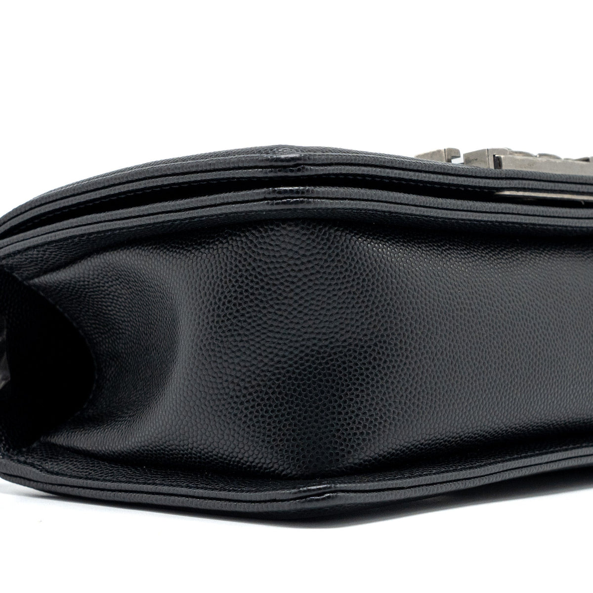 CHANEL SMALL BOY BAG CAVIAR BLACK RUTHENIUM HARDWARE (MICROCHIP)