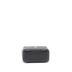 CHANEL 23C PEARL CRUSH LONG VANITY LAMBSKIN BLACK BRUSHED GHW (MICROCHIP)