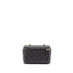 CHANEL 23C PEARL CRUSH LONG VANITY LAMBSKIN BLACK BRUSHED GHW (MICROCHIP)